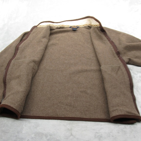 Woolrich Wool Jacket Women XL Brown Aztec Southwestern Trim FullZip READ VTG - Picture 6 of 13